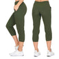 Women's Ultra Soft Woven Jogger Capri Pants With Pockets