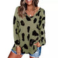 Women's V-Neck Leopard Print Inspired Top