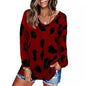 Women's V-Neck Leopard Print Inspired Top