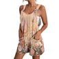 Womens V-Neck Strap Pocket Jumpsuit