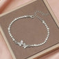Zinc Alloy Glittering Butterfly Rhinestone Bracelet for Women
